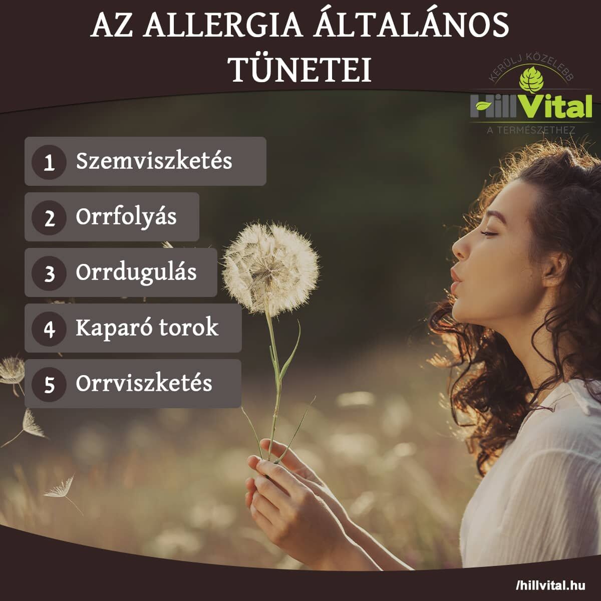 Az allergia általános tünetei