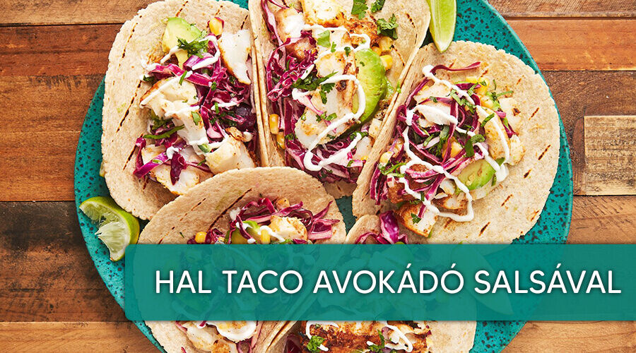 Hal taco avokádó salsával.