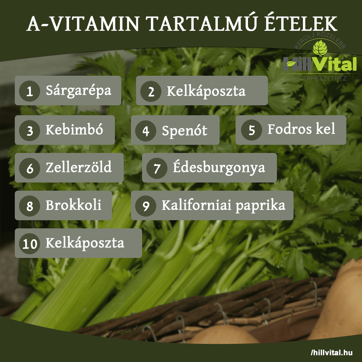 A-vitamin tartalmú ételek