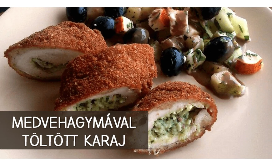 Medvehagymával töltött karaj recept