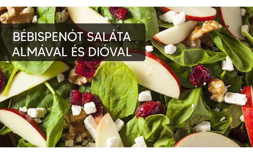 Bébispenót saláta almával és dióval
