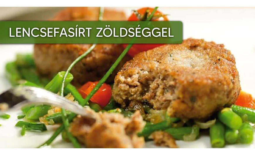 Lencsefasírt zöldségkörettel