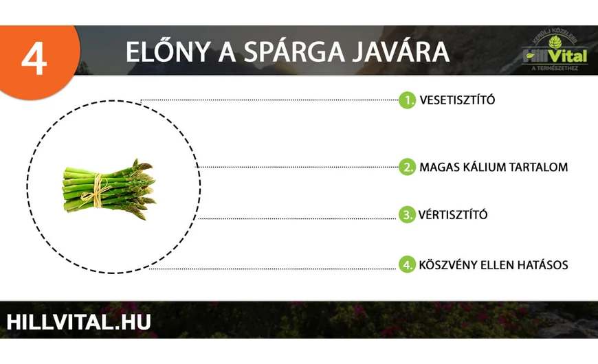 A spárga 4 élettani hatása