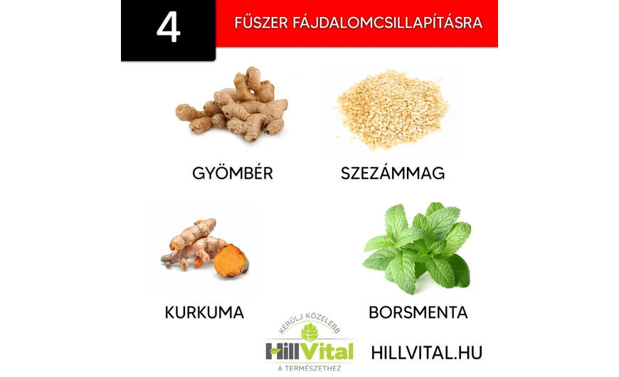 4 fűszer amelyek kiváló fájdalomcsillapítók is
