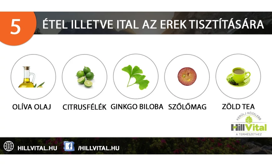 5 étel illetve ital az erek tisztítására