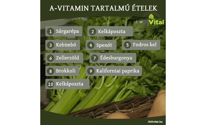 A-vitamin tartalmú ételek