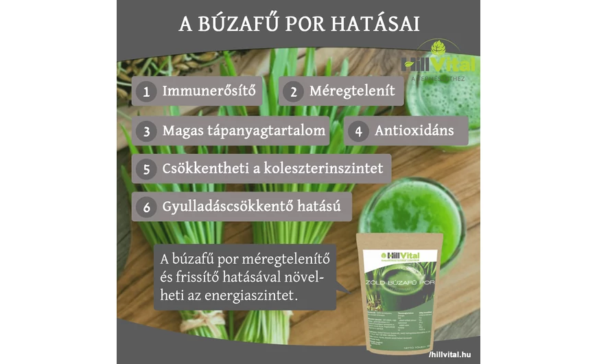 A búzafű por egy kiváló méregtelenítő