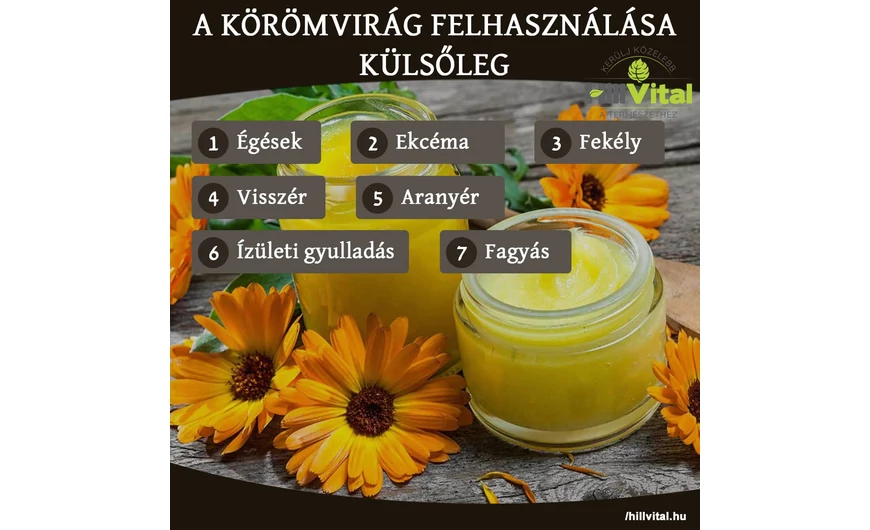 A körömvirág felhasználása külsőleg