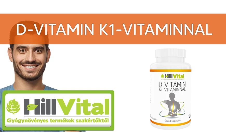 A D-vitamin K1-vitaminnal nevű étrend-kiegészítőnk immunrendszer és csontozat erősítő