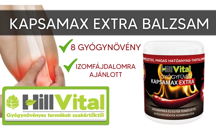 A KAPSAMAX EXTRA balzsam 8 speciális gyógynövény keverékével jött létre