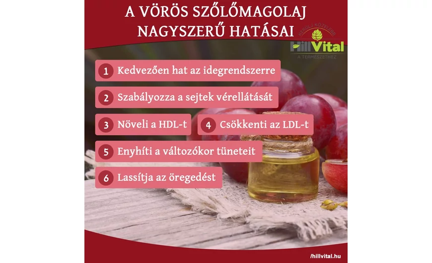A vörös szőlőmag olaj hatásai